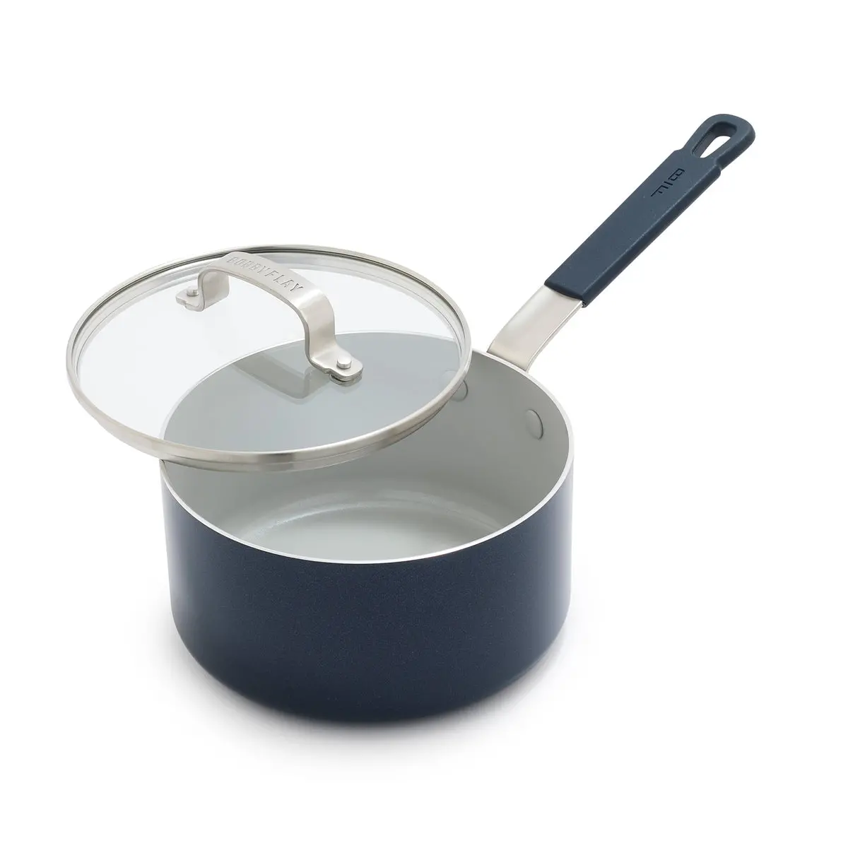 Bobby Flay By Greenpan Professional Ceramic Nonstick 2.53-Quart Saucepan With Lid | Oxford Blue 1