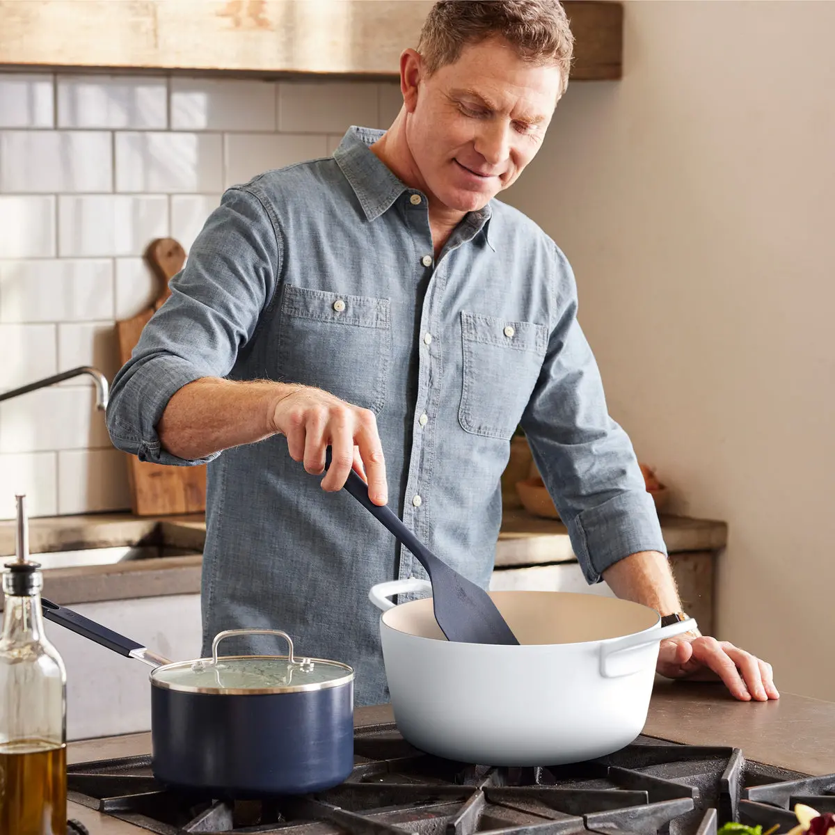 Bobby Flay By Greenpan 5.5-Quart Enameled Cast Iron Dutch Oven | Ivory 2