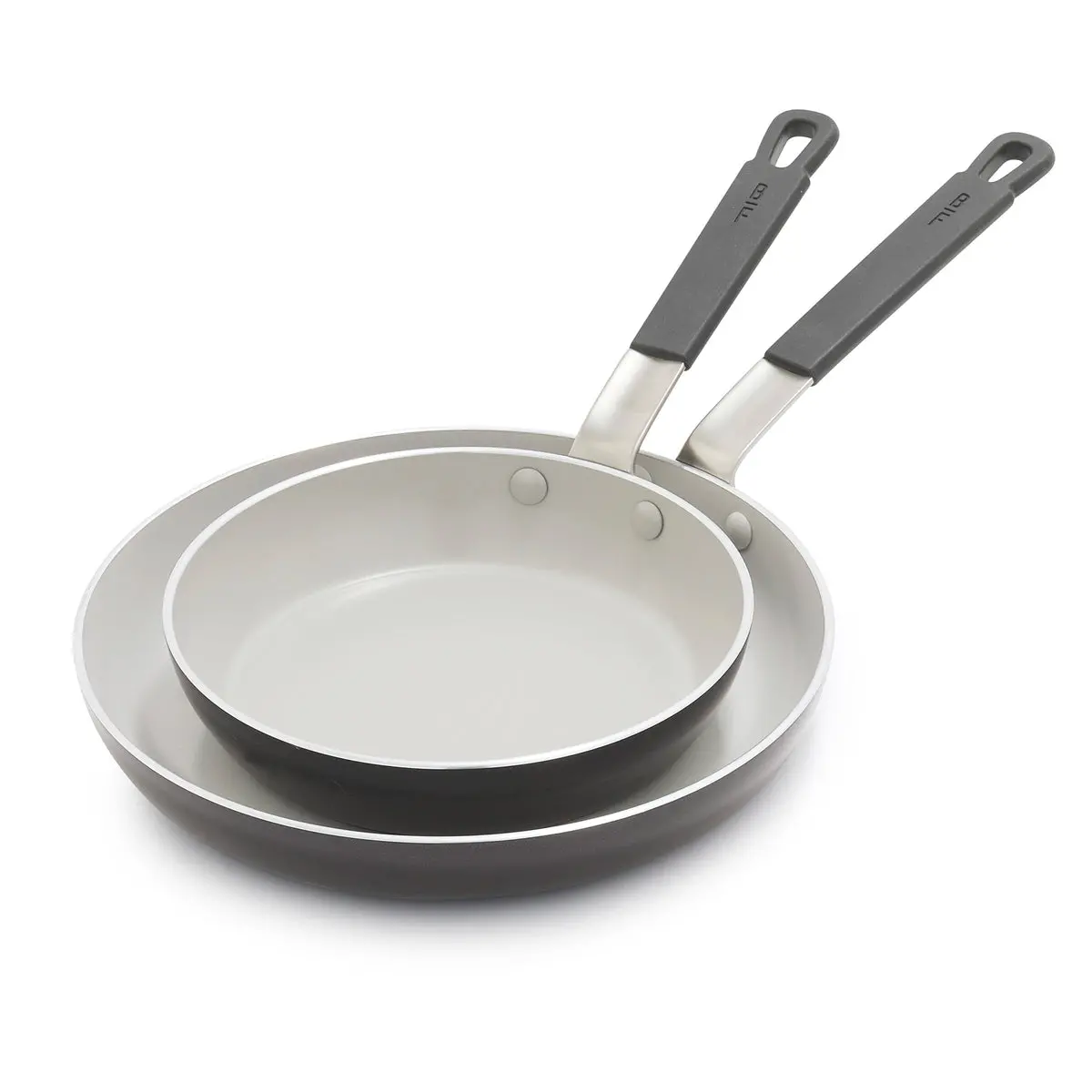 Bobby Flay By Greenpan Professional Ceramic Nonstick 8" And 10" Frypan Set | Graphite 1