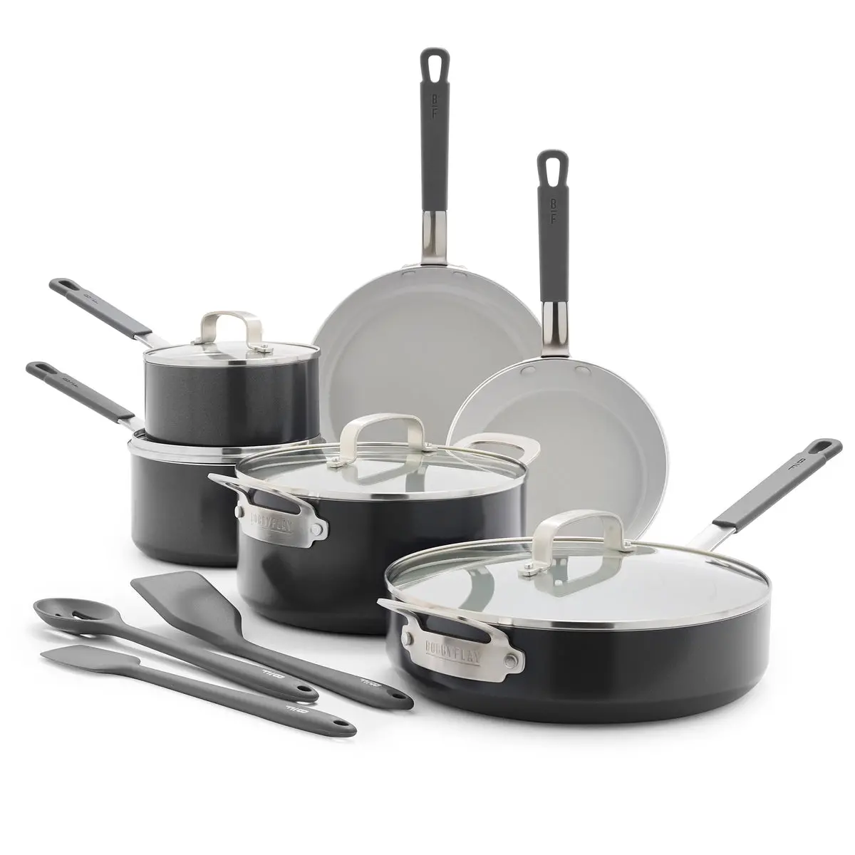 Bobby Flay By Greenpan Professional Ceramic Nonstick 13-Piece Cookware Set | Graphite 1