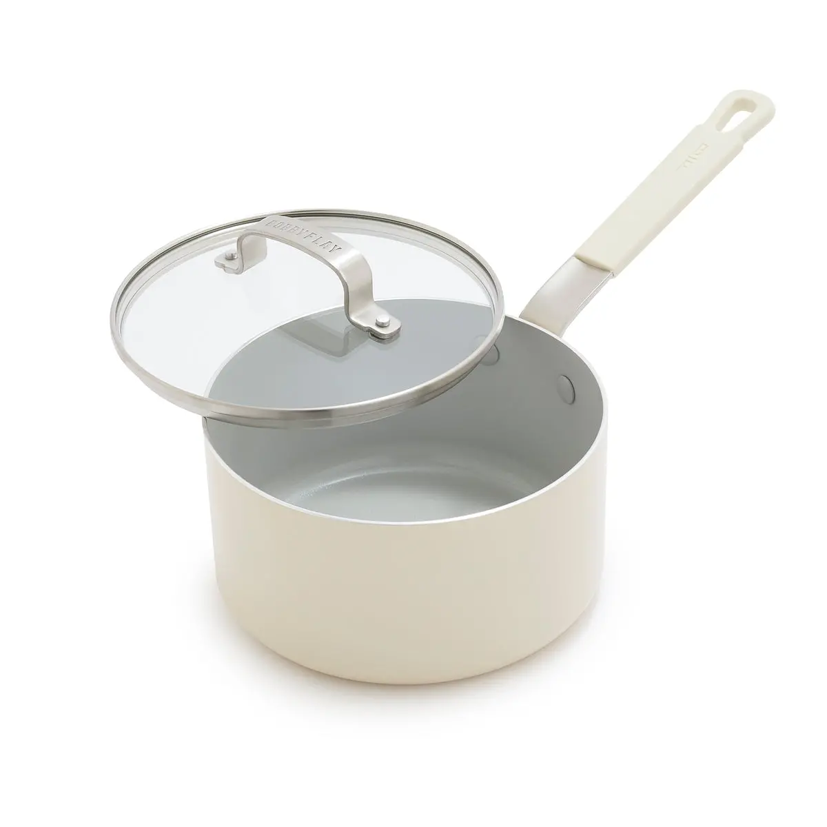 Bobby Flay By Greenpan Professional Ceramic Nonstick 2.53-Quart Saucepan With Lid | Cream 1