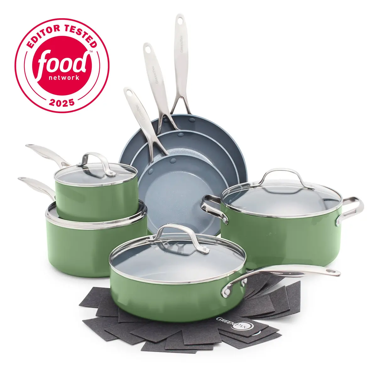Valencia Pro Ceramic Nonstick 11-Piece Cookware Set | Sage 1