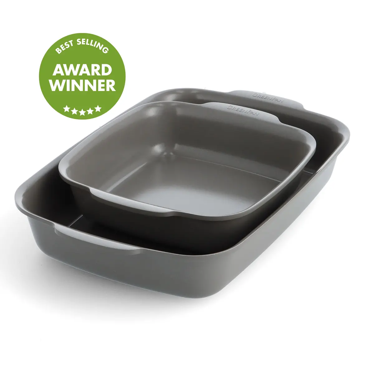 Premiere Ovenware Ceramic Nonstick 2-Piece Cake Pan Set | Gray 1