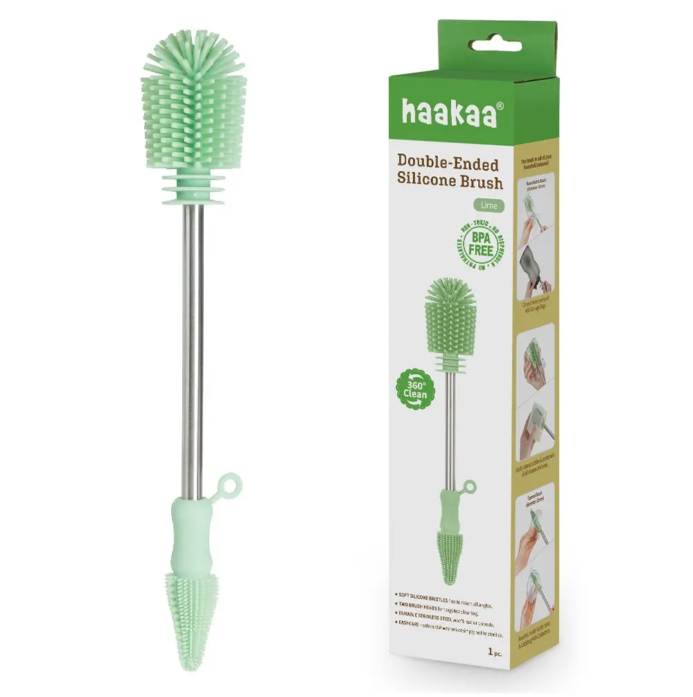 Haakaa Double-Ended Silicone Brush 1 Pk 3