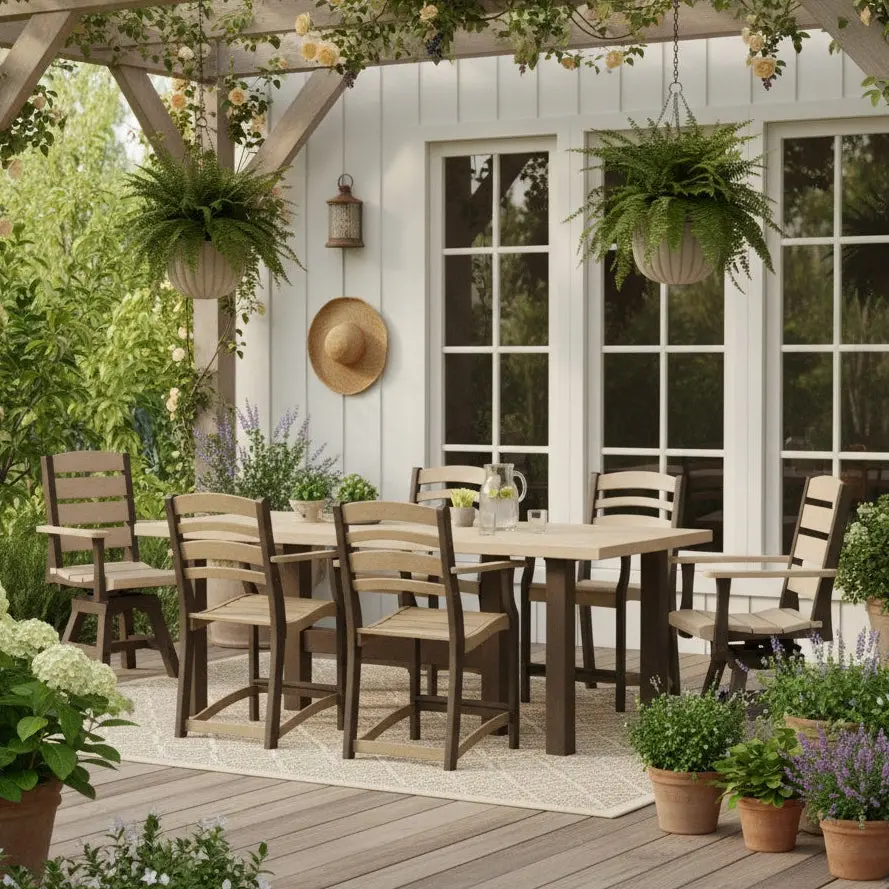 Beige & Chocolate Napa Resin Dining Collection 1