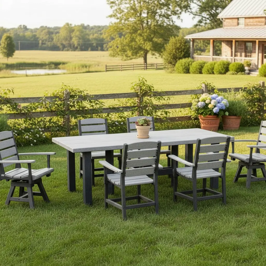 Light Grey & Slate Napa Resin Dining Collection 1