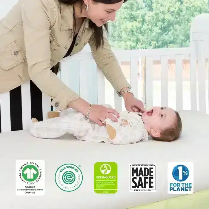 Naturepedic Classic Organic Seamless Crib Mattress - 2-Stage  Lightweight 1