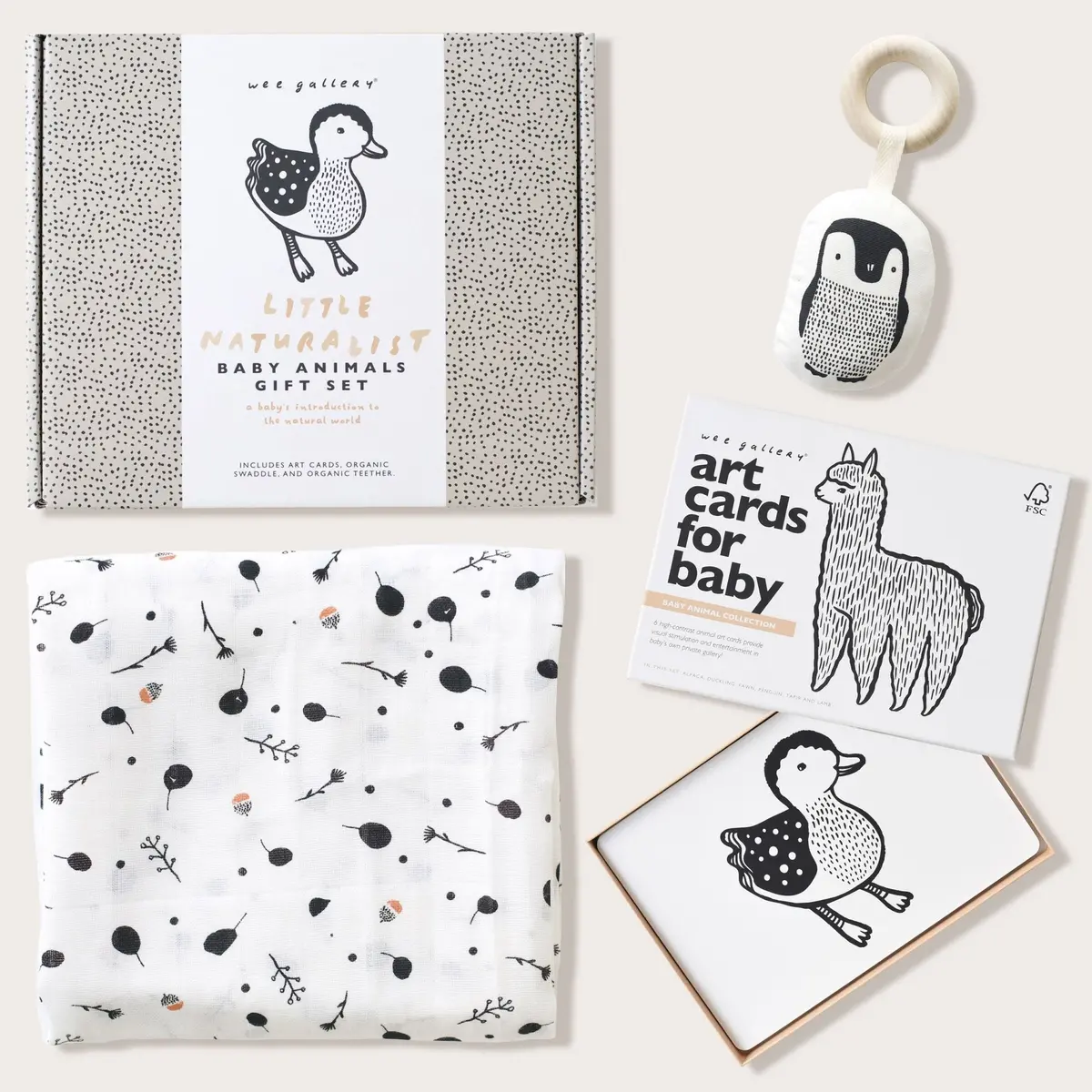 Wee Gallery Newborn Baby Gift Set - Baby Animals 1