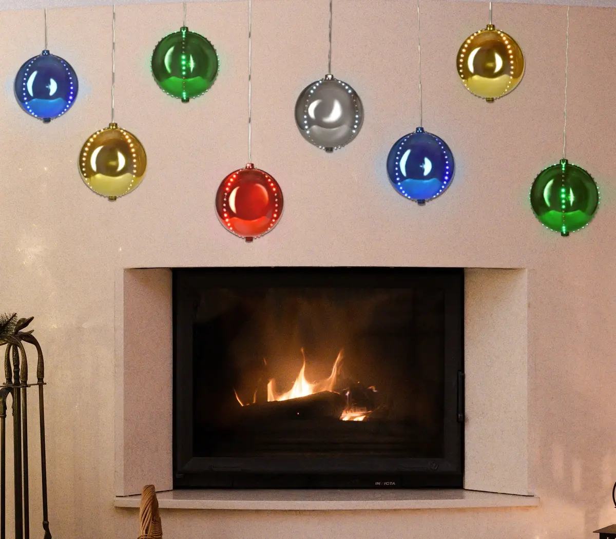 6" Round Led Snowfall Hanging Ornament Decoration 1