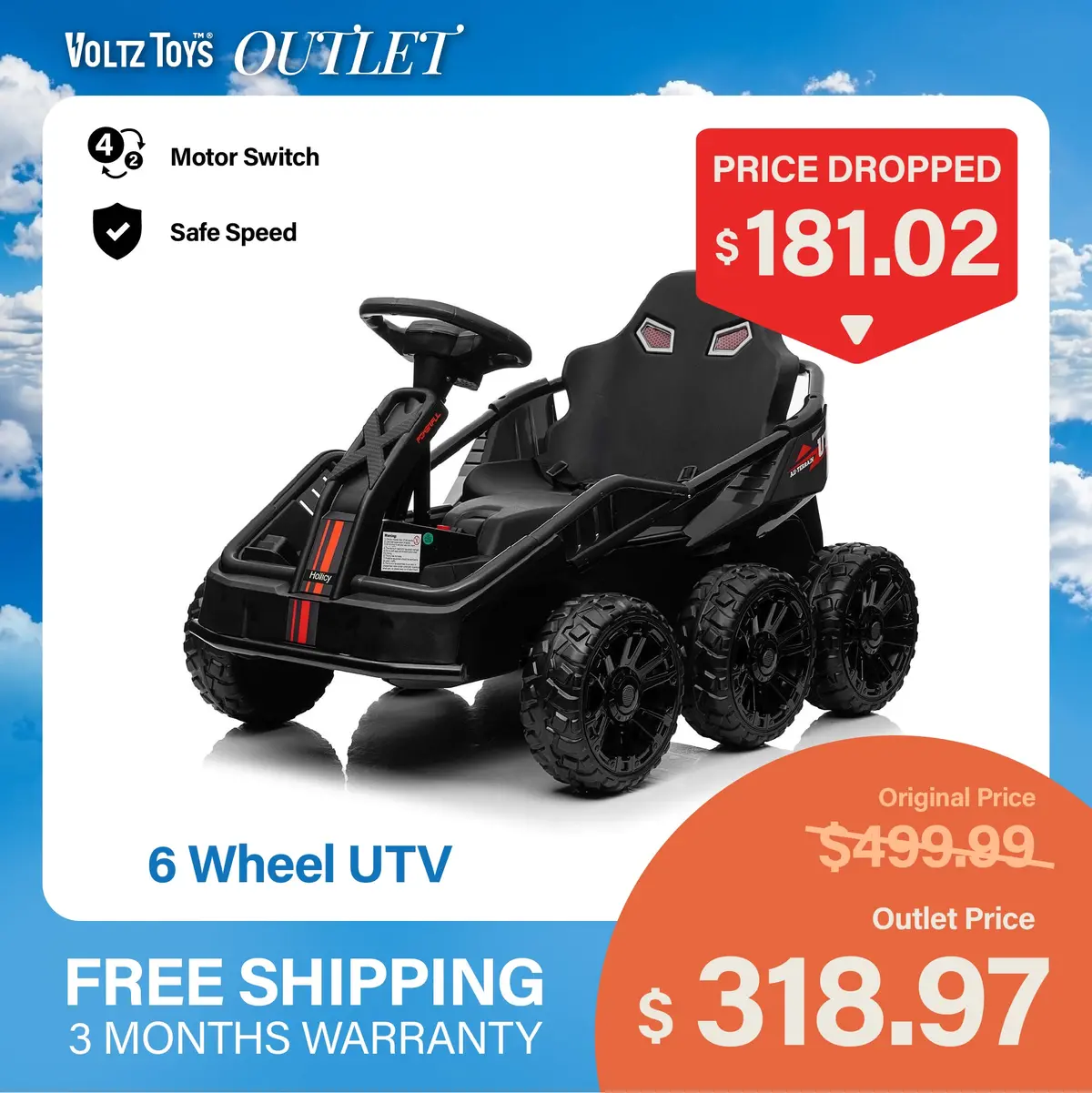6 Wheel Utv 24V Ride On Car With Remote Control, 4Wd, Eva Tires 1