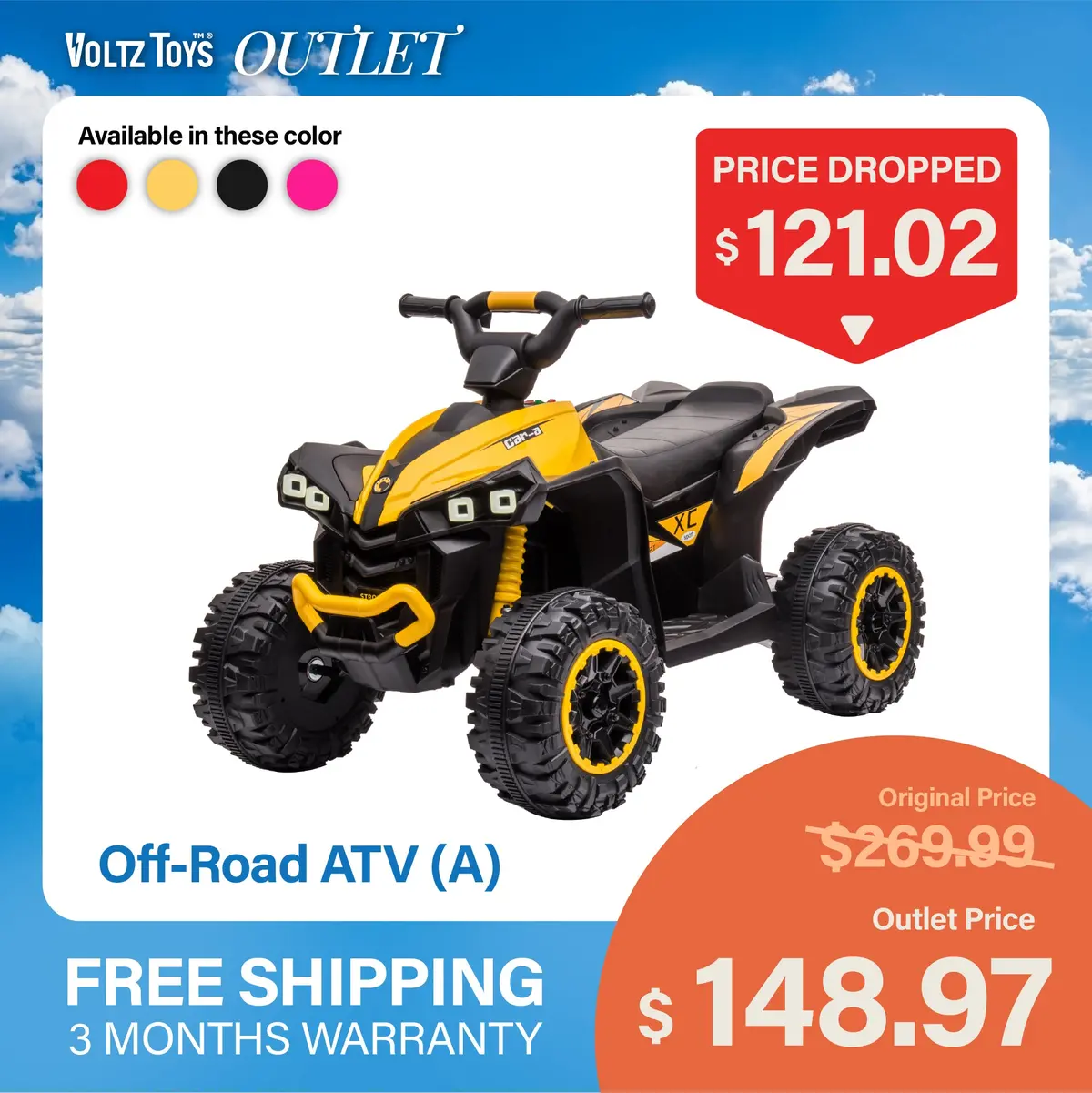 12V Atv Off-Road Ride On Car Toy For Kids With Realistic Lights And Mp3 Player 1