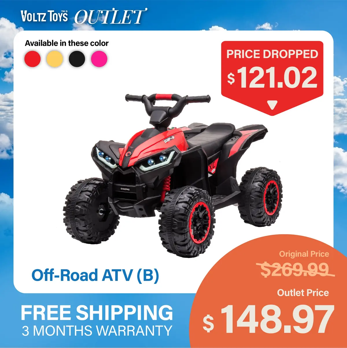 12V Atv Off-Road Ride On Car Toy For Kids With Realistic Lights And Mp3 Player 1