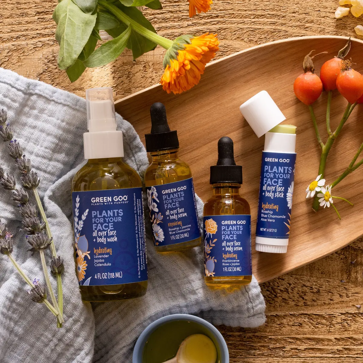 Green Goo Plants For Your Face - Hydrating Facewash & Serums 1