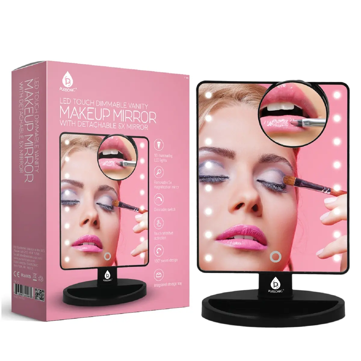 Pursonic Led Lighted Vanity Makeup Mirror 1
