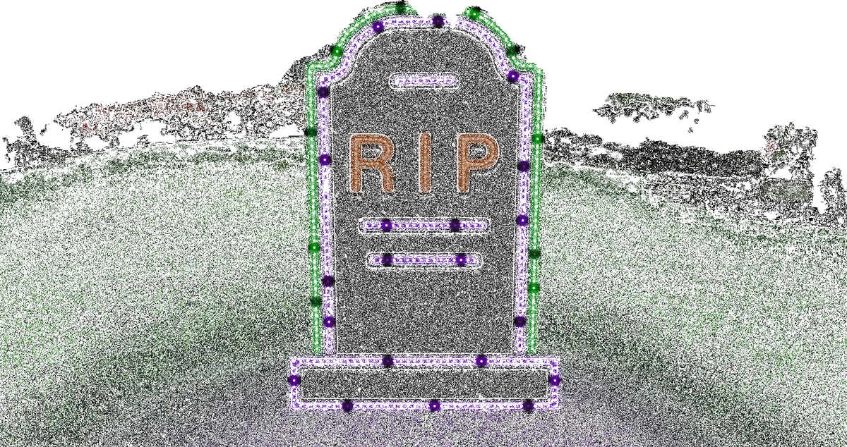 2.5' Led Vibrant Tombstone Decoration 1
