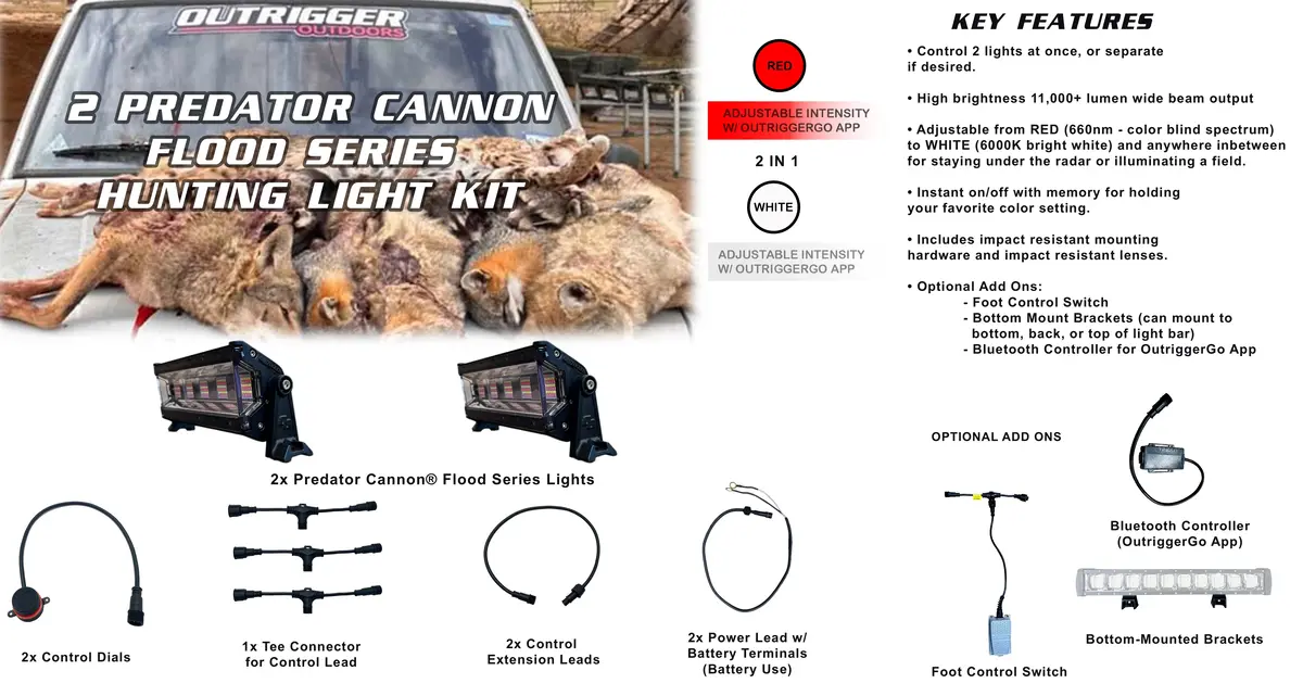 Predator Cannon® Flood Series Hunting Light Bar Kit 1