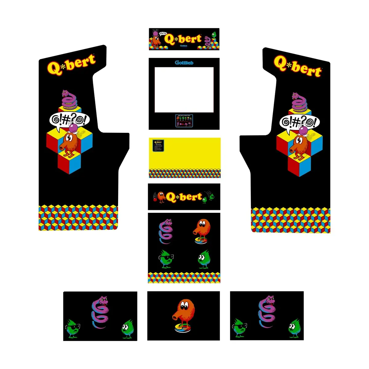 Q-Bert - Midway Legacy Edition - Arcade1up Art Kit 1