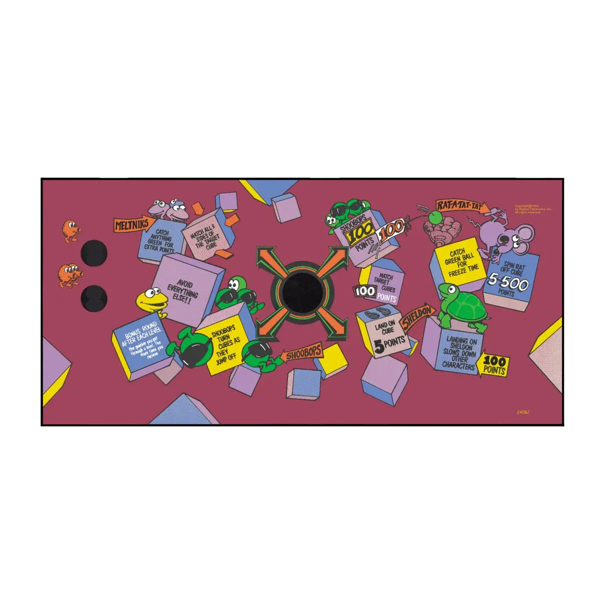 Q*Bert's Qubes Upper Cpo - Control Panel Overlay 1