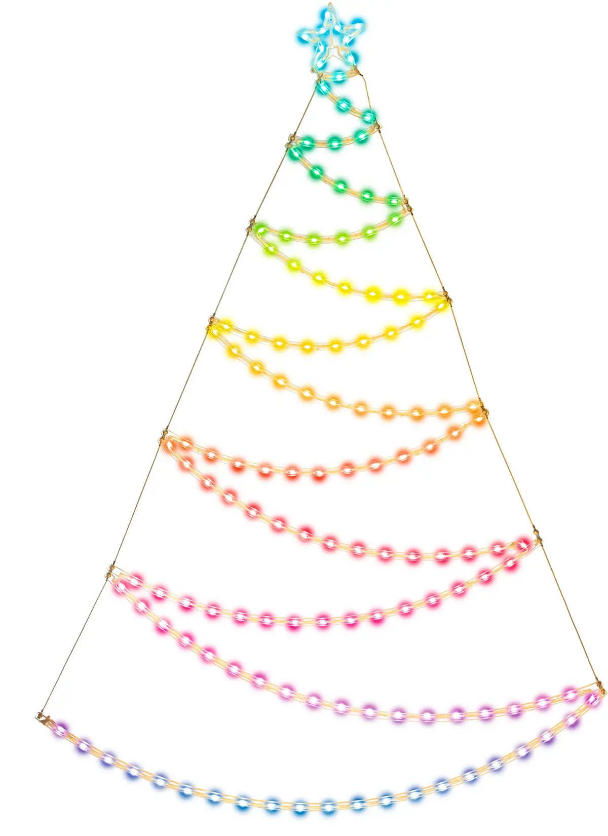 4.75' Led Programmable Smart Hanging Tree & Star Light Display - Remote & App Control 1