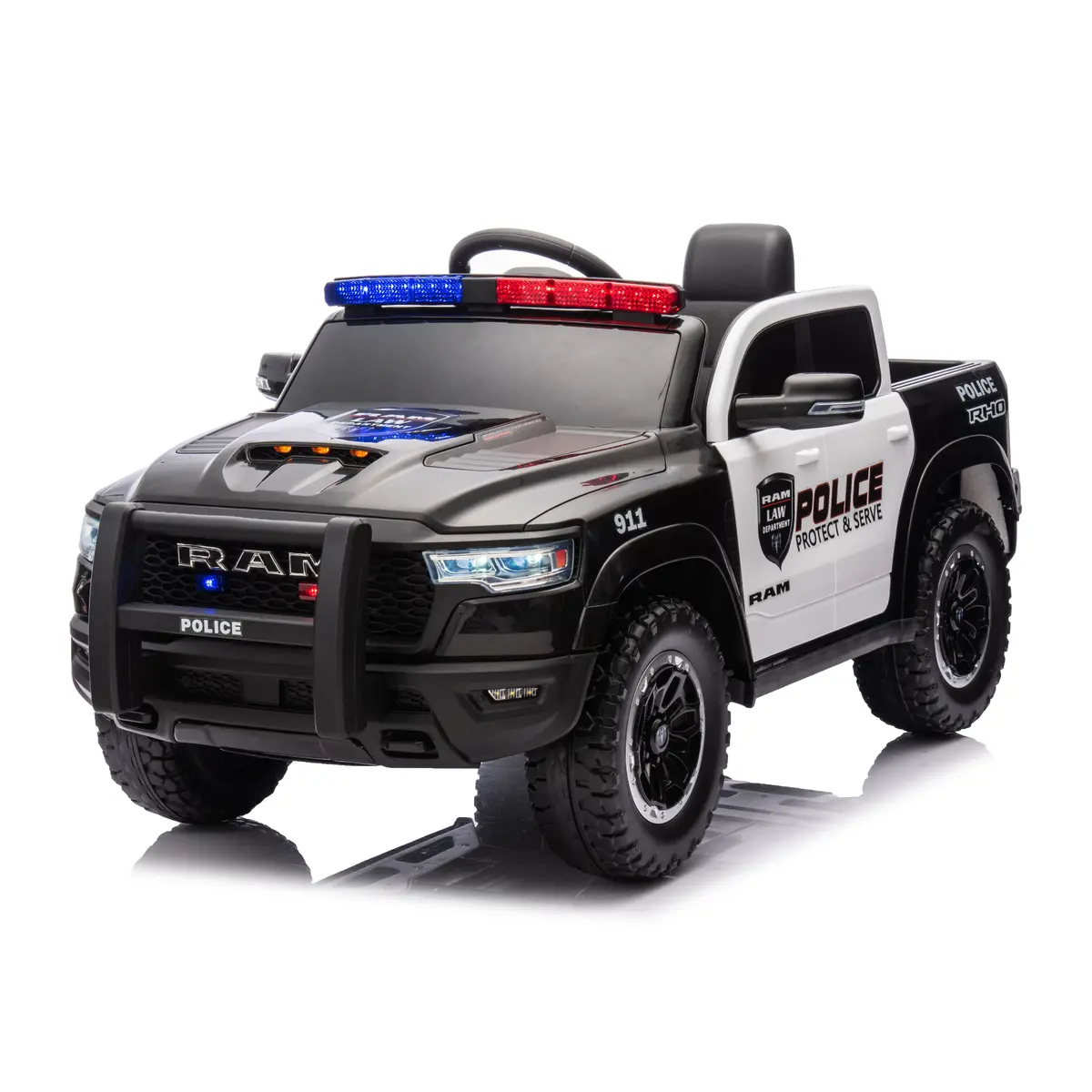 Licensed Ram 1500 24V Ride-On Truck For Kids. Electric Vehicle With Parent Remote Control, Led Lights, Mp3, Cargo Storage, Dual Speed, Suspension 1