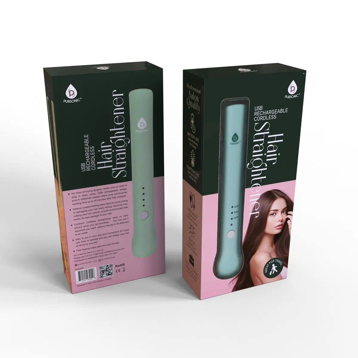 Pursonic Usb Rechargeable Cordless Hair Straightener 1