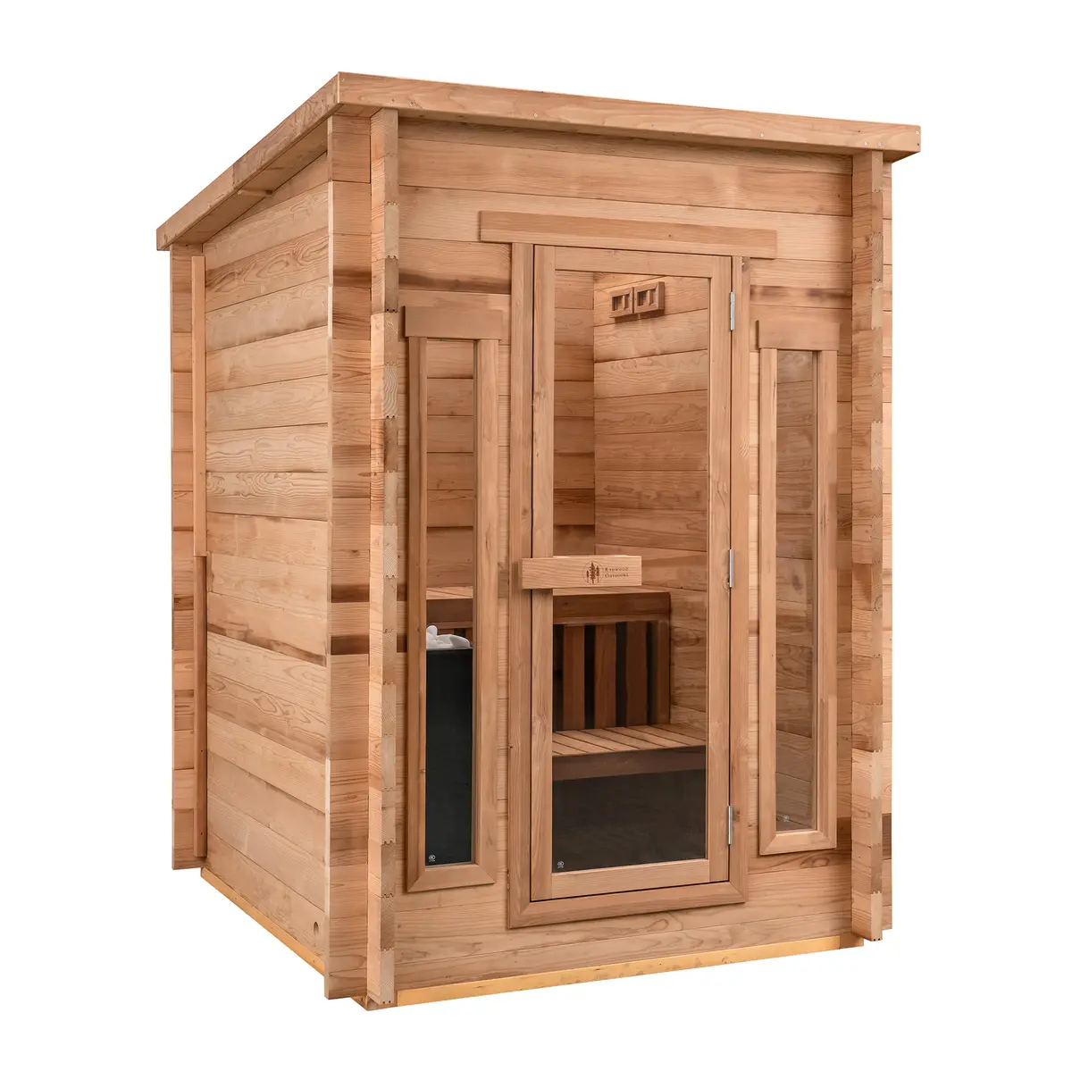 Redwood Outdoors Cabin Outdoor Sauna - 4 Person W/ Harvia Spirit Wi-Fi 8Kw Heater 1