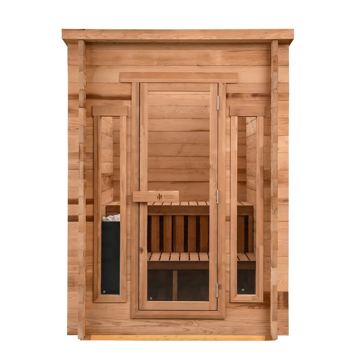 Redwood Outdoors Cabin Outdoor Sauna - 4 Person W/ Harvia Kip 8Kw Heater 2