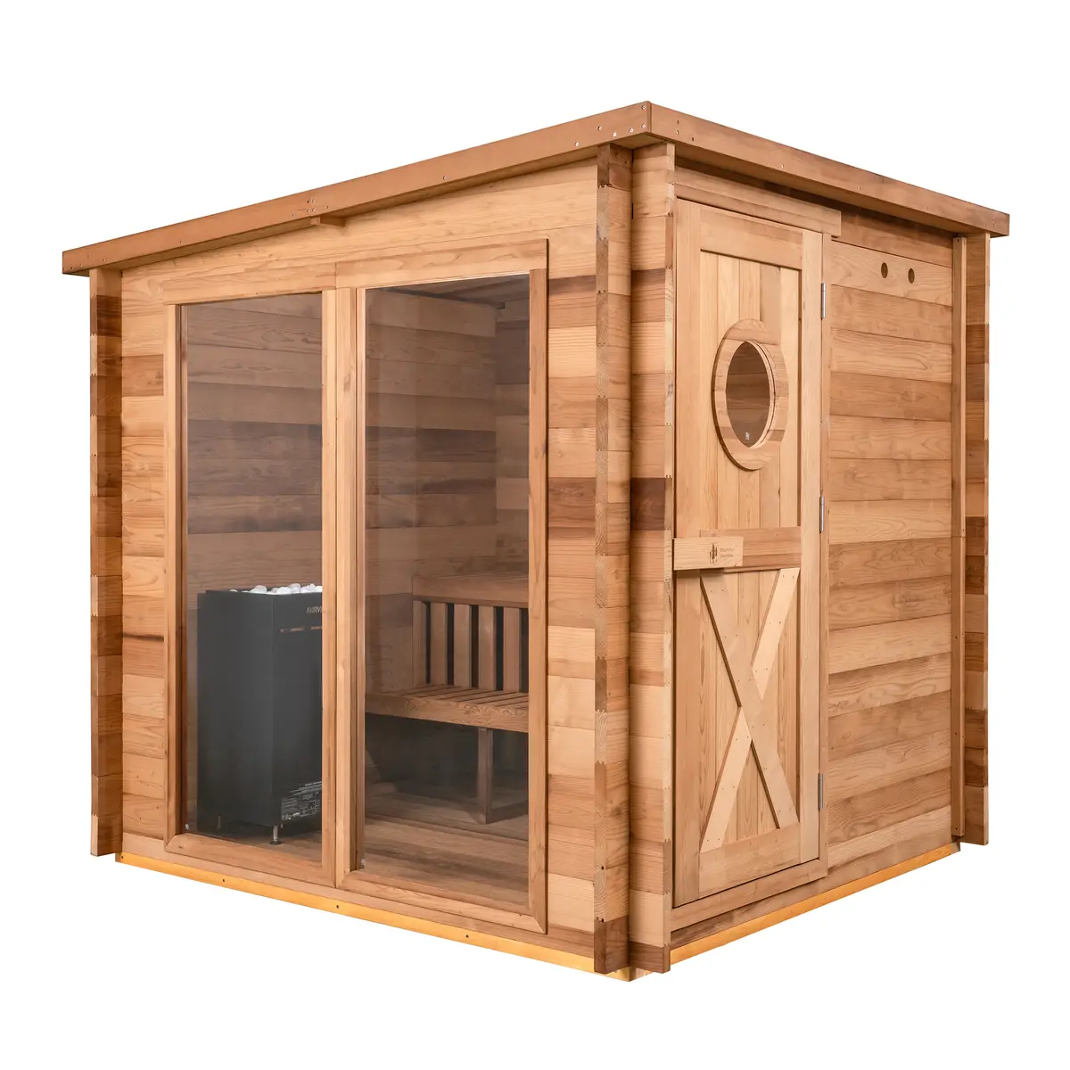 Redwood Outdoors Garden Outdoor Sauna - 8 Person W/ Harvia Spirit Wi-Fi 8Kw Heater 1
