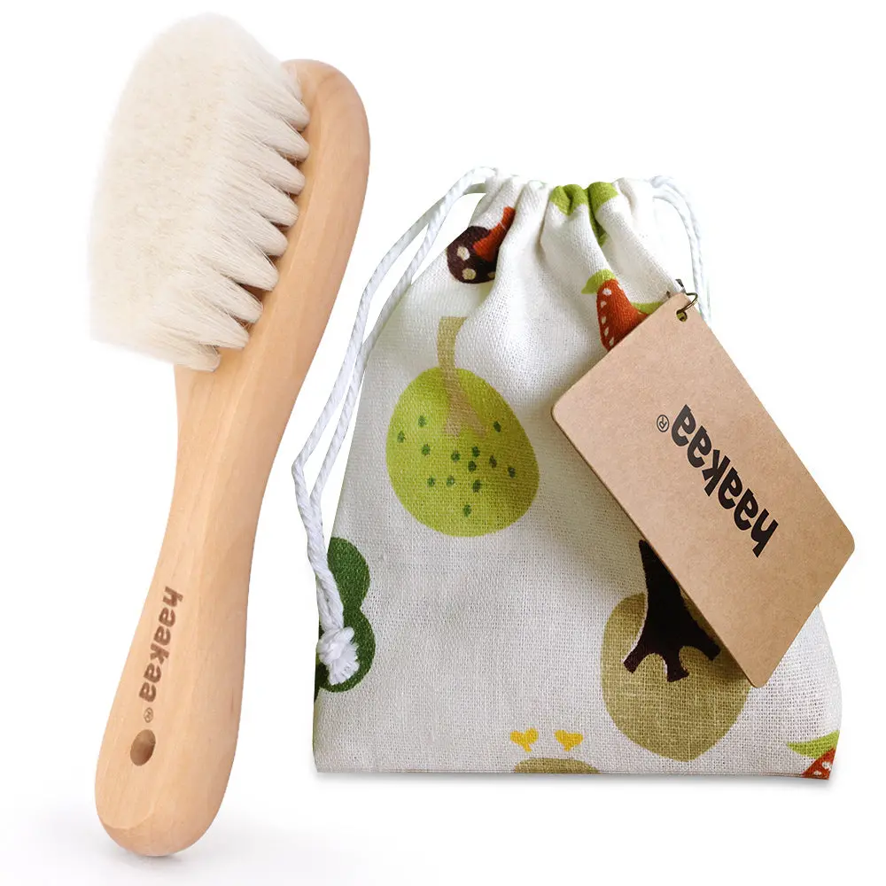 Haakaa Goats Wool Wooden Baby Hairbrush 1 Pk 1