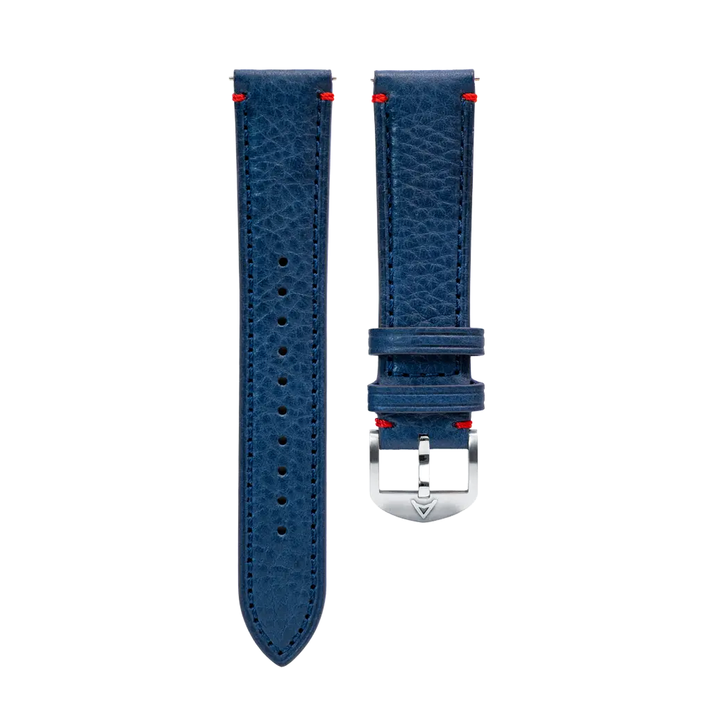 Marine St. Venere Leather Strap With Red Stitching 1