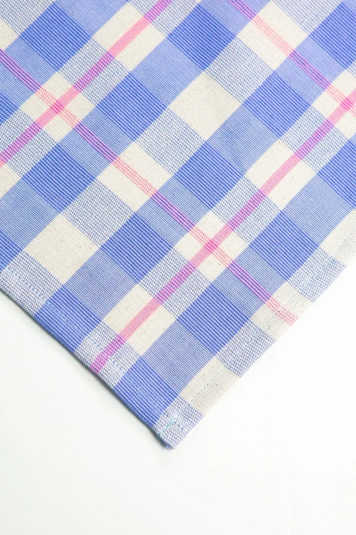 Archive New York Abigail Plaid Placemat In Periwinkle Blue And Pink 2