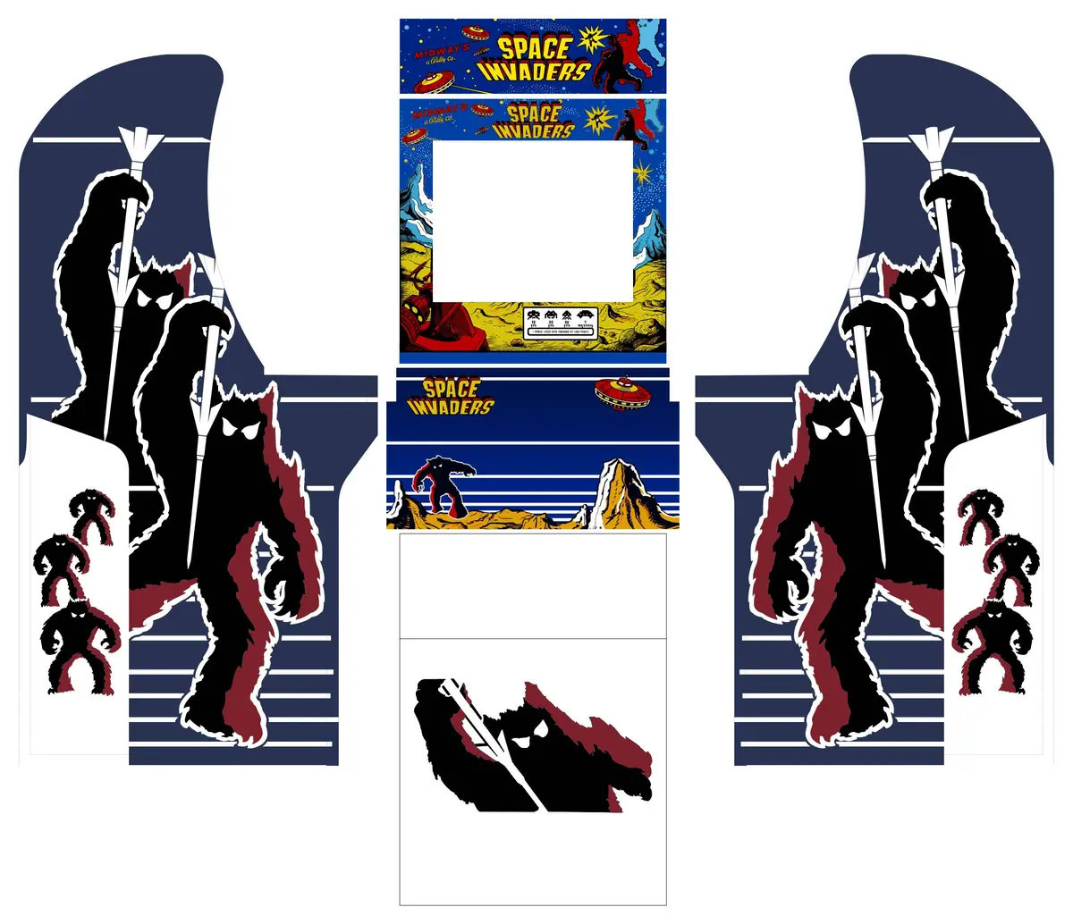 Arcade1up - Space Invaders White Art 1
