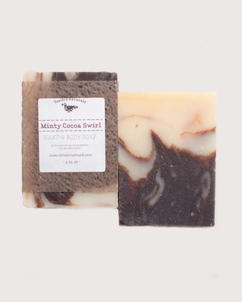 Tandi's Naturals Minty Cocoa Swirl Bar Soap (4 Pack) 1