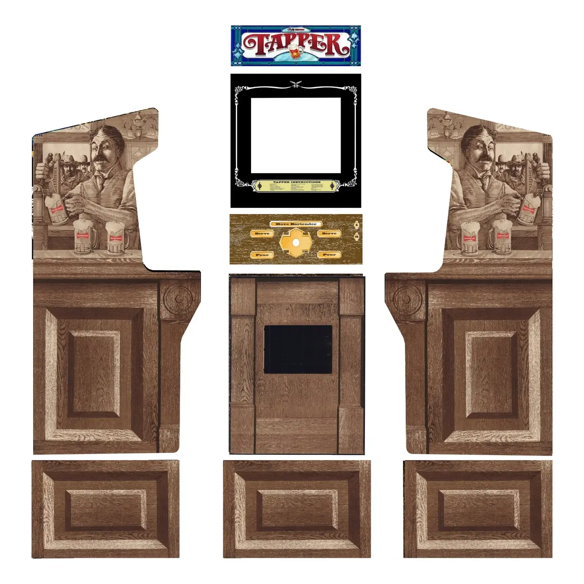Tapper Arcade - Midway Legacy Edition - Arcade1up Art Kit 1