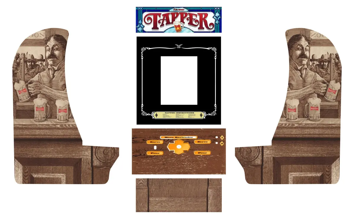 Tapper Arcade1up Countercade Decal Kit 1