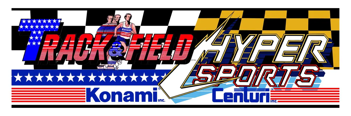 Track & Field Hyper Sports Combo Arcade Marquee 1