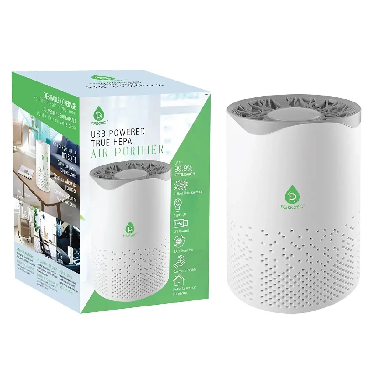 Pursonic Usb Powered True Hepa Air Purifier 1