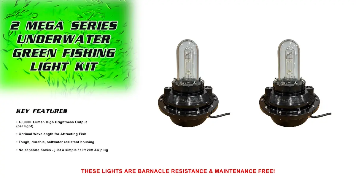 Mega Series Underwater Green Fishing Light Kit 1