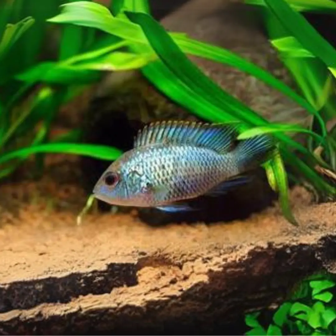 Live Fish Electric Blue Neon Acara (2.5-3 Inches) | Single 1