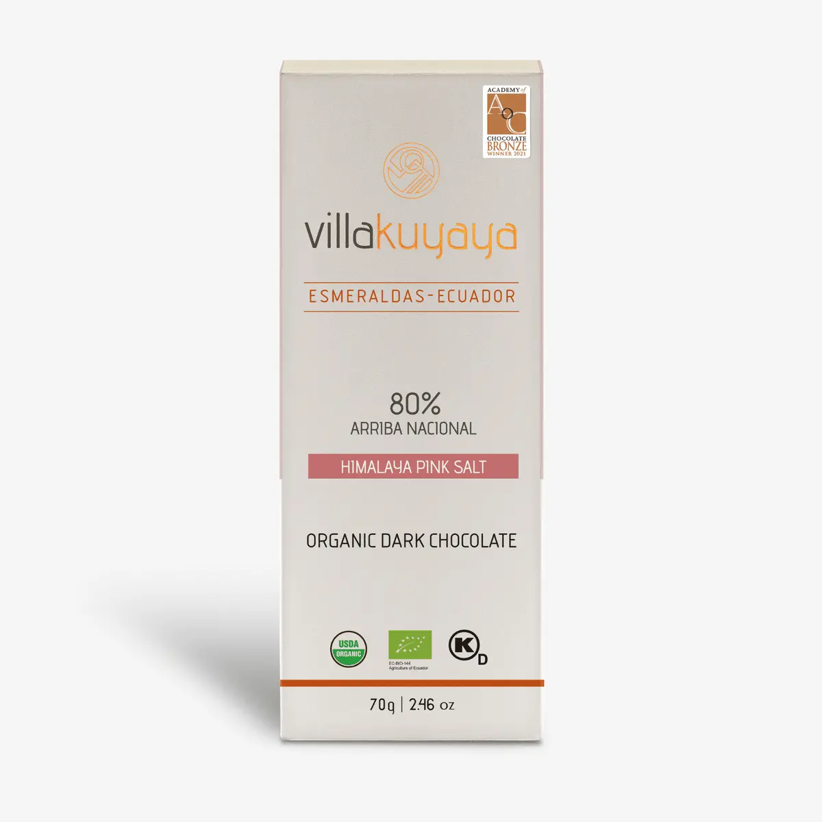 Villakuyaya Organic Dark Chocolate Himalayan Pink Salt 80% (10 Pack) 1