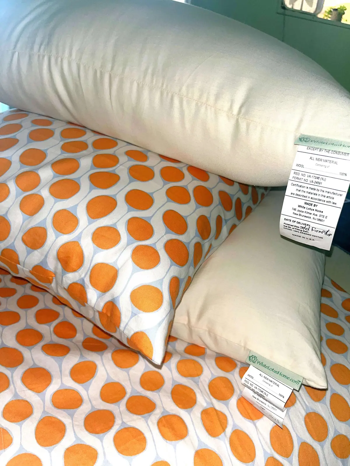 White Lotus Wool Sleep Pillows In Organic Cotton Casing 1