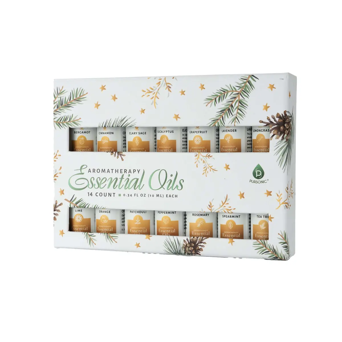 Pursonic Essential Oils Christmas Gift Set – 14-Piece Aromatherapy Collection 1