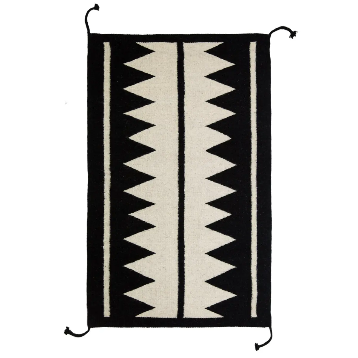 Archive New York Zapotec Black & Ivory Rug #5 1