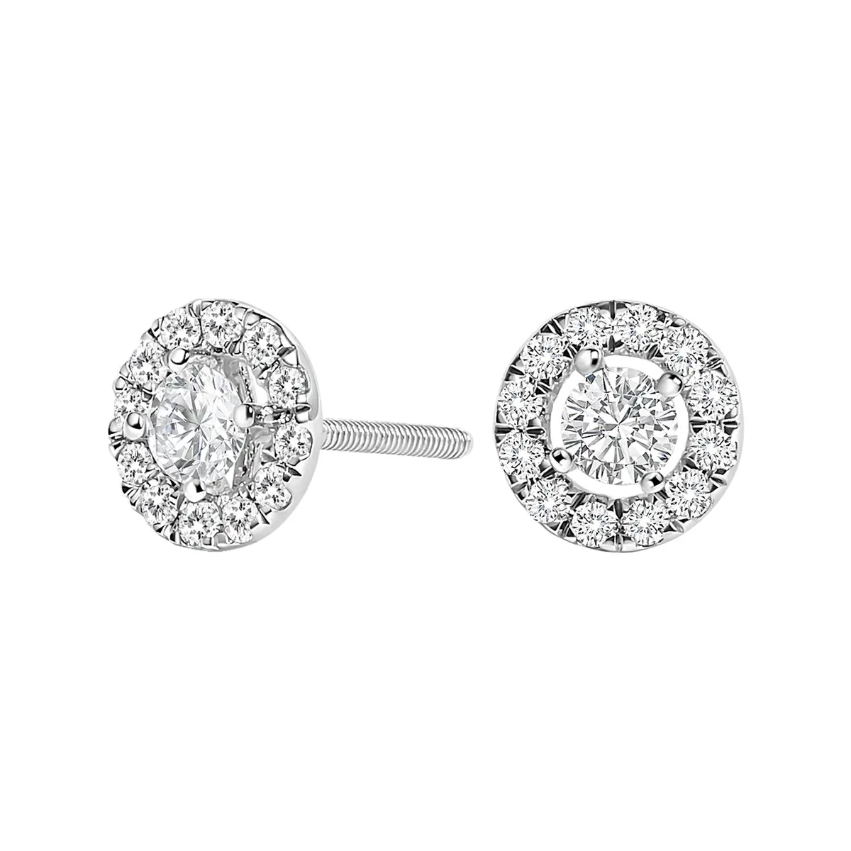 14K White Gold 3/4 Cttw Lab-Grown Diamond Floating Halo Stud Earring (F-G Color, Vs1-Vs2 Clarity) 1