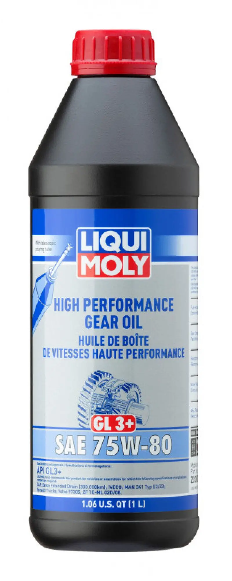 Liqui Moly High-Performance Gear Oil – Gl-3+, Sae 75W-80, 1-Liter Bottle 1