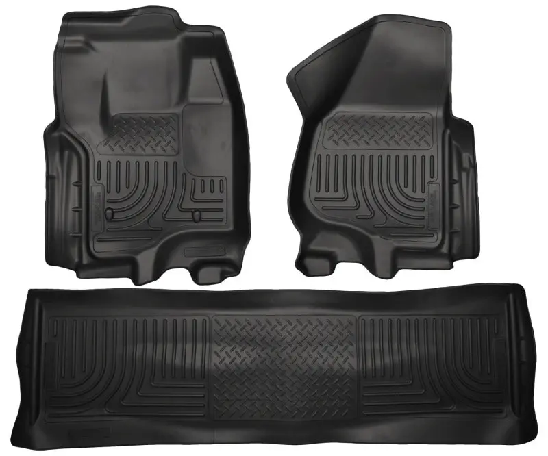 Husky Liners Weatherbeater Floor Liners For 2012.5–2016 Ford Super Duty Crew Cab – Black, Excludes Manual Transmission Models 1