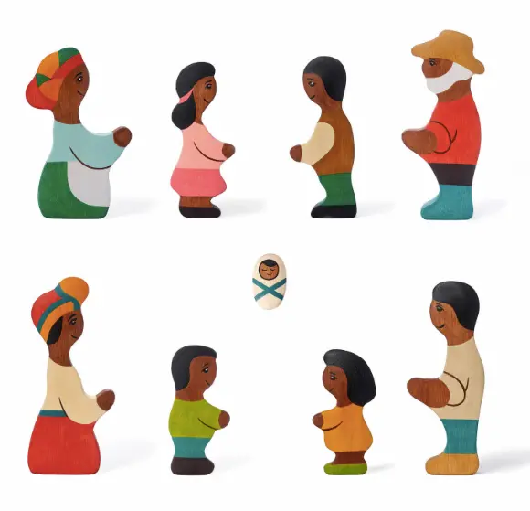 Poppybabyco African American Family Set Of 9 1