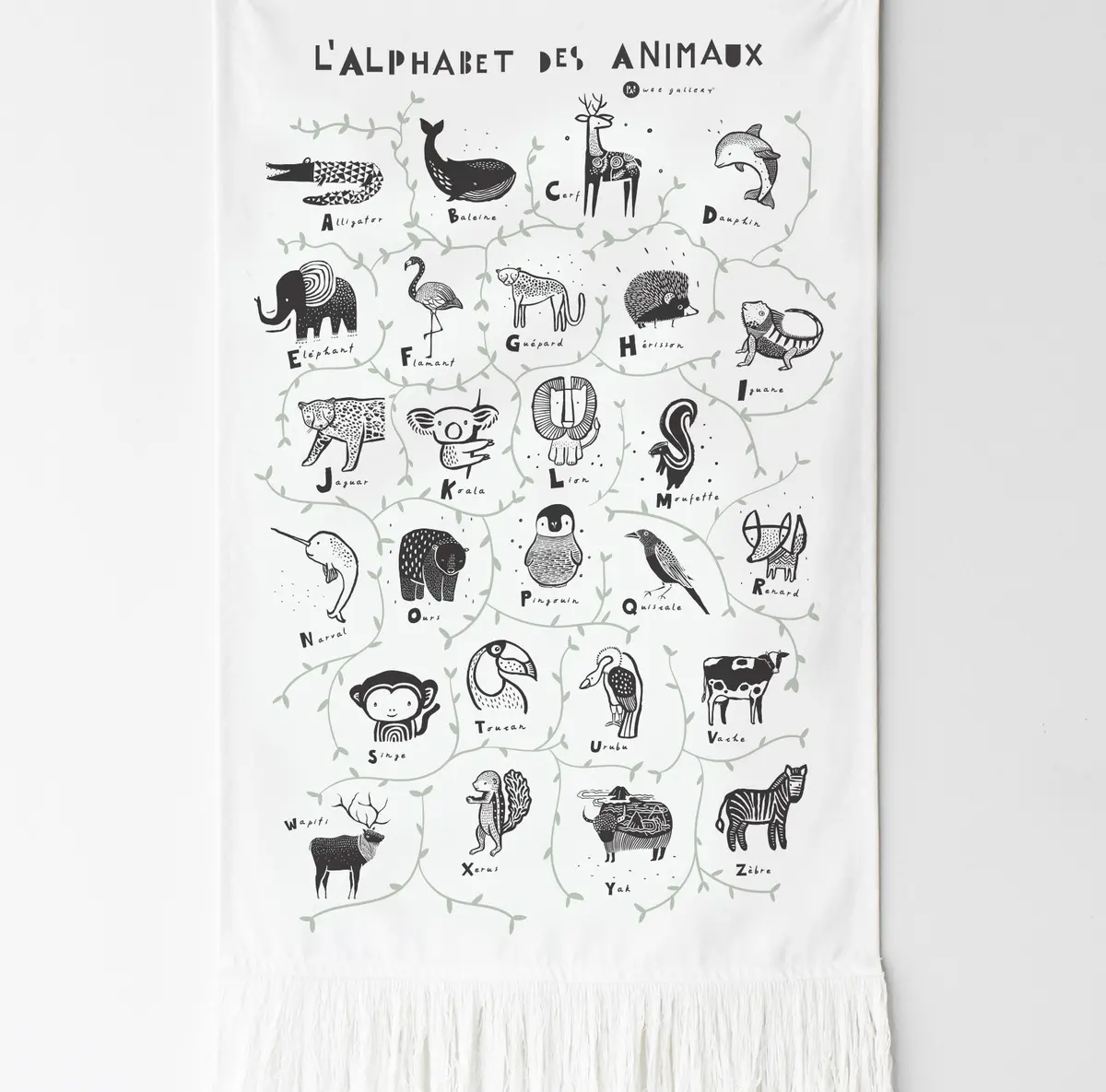 Wee Gallery Animal Alphabet Tapestry - French Edition 1