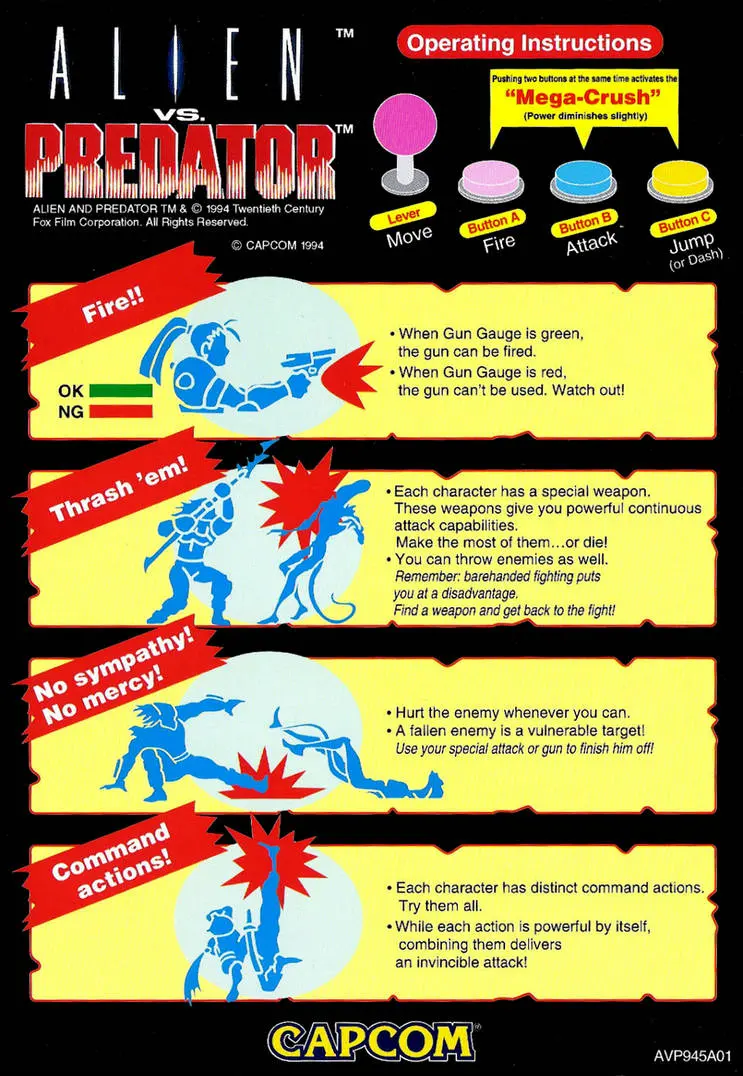Alien Vs. Predator Instruction Decal 1