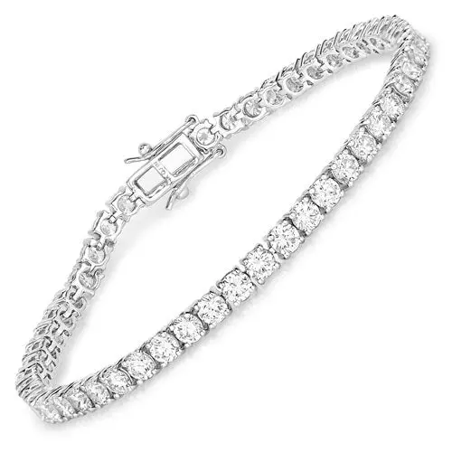 7.00 Carat Lab Grown Diamond 14K White Gold Bracelet 1